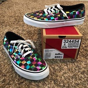 Vans Authentic Iridescent Checkerboard Skate Shoes size 6 - Brand NEW in box!!